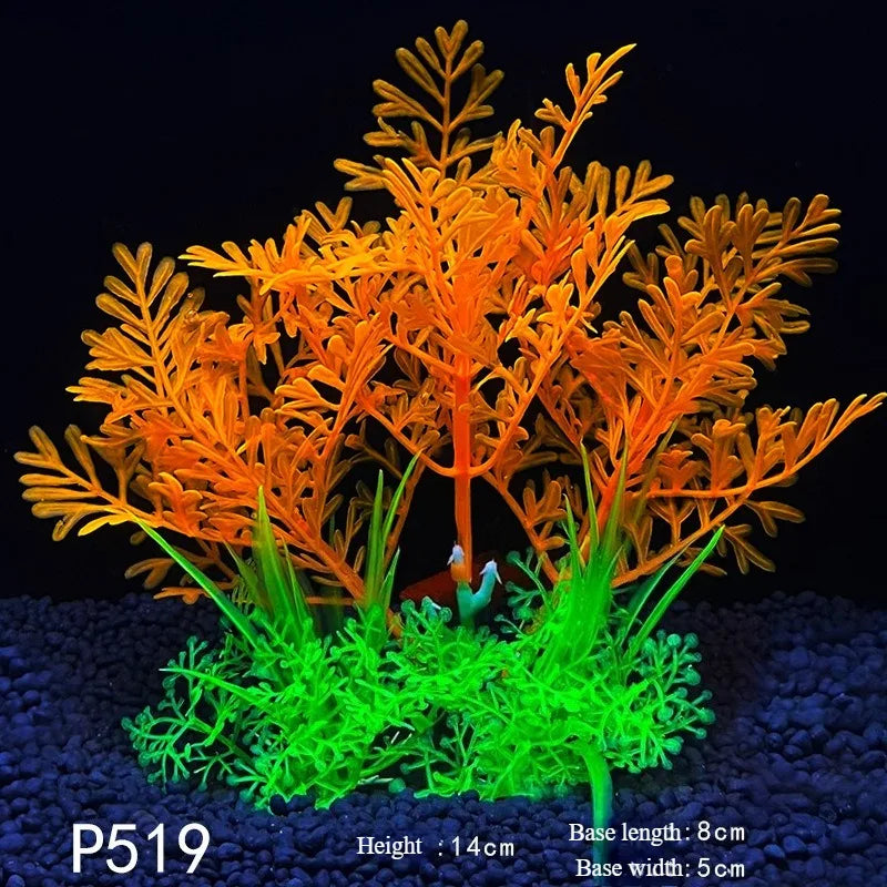 1Pc Artificial Underwater Plants Aquarium Fish Tank Seaweed Decoration Green Purple Water Grass Viewing Decorations for Home