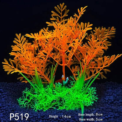 1Pc Artificial Underwater Plants Aquarium Fish Tank Seaweed Decoration Green Purple Water Grass Viewing Decorations for Home