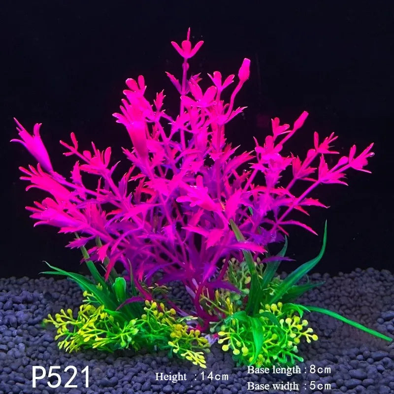 1Pc Artificial Underwater Plants Aquarium Fish Tank Seaweed Decoration Green Purple Water Grass Viewing Decorations for Home