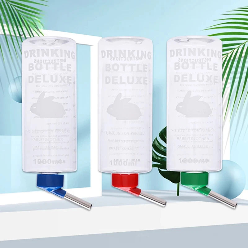 1000Ml Random Color Small Animals Drinker Auto Drinking Hangable Water Bottle for Rabbit Guinea Pig Parrot Rabbit Feeder