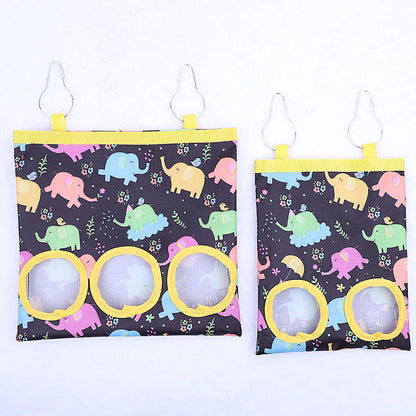2/3 Holes Hanging Hay Bag with Hooks for Bunny Guinea Pigs Small Animal Feeder Rabbit Food Dispensers Bag Pet Feeding Bag