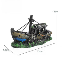 Pirate Ship Aquarium Ornament Resin Sunken Shipwreck Fish Tank Hideout Cave Betta Habitat Underwater Landscape Decoration
