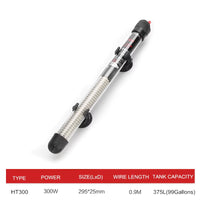 110V-220V Adjustable Temperature Thermostat Heater Rod 25W/ 50W/ 100W/ 200W/ 300W Submersible Aquarium Fish Tank Water Heat