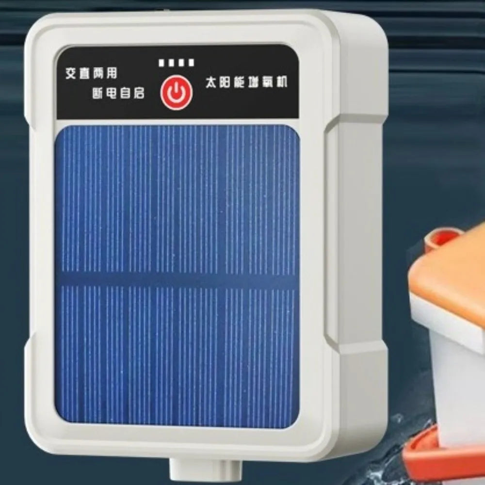USB Rechargeable Solar Oxygen Pump Ultra Silent Water Proof Fishing Oxygen Pump Automatic 2-4L/Min Fish Tank Aerator